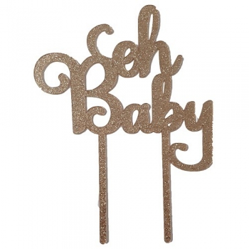 Cake Topper - Oh Baby - Rose Gold